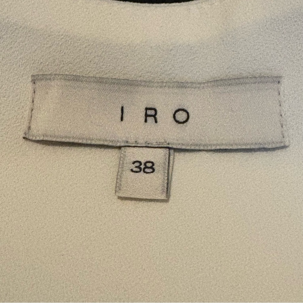 IRO Women White Odriane Front Cross Fold Up Cuffs Lined Mini Dress Size 38 - Picture 5 of 7